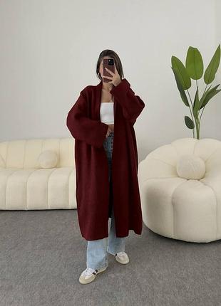 Тепленький базовый женский кардиган ангора