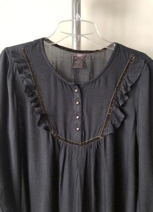 Платье туника 46 черное романтик швеция