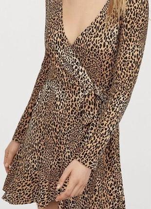Сукня з леопардовим принтом h&m xs-s 2