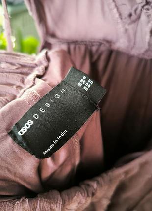 Сукня asos design дизайнерська бузкового кольору фіолетова з відкритою спиною з рюшами воланами багатоярусносною спідницею сиреневое уникальное платье 5