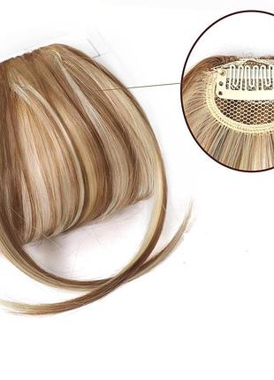 Накладний чубчик кармельно-русявий з меліруванням