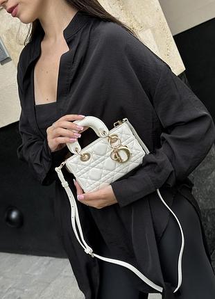 Сумка диор lady d-joy micro bag white 3