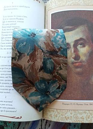 ▪️винтажный галстук lloyd attre and smith vintage retro винтаж ретро цветы цветочный принт ▪️ мужская свадебное женское голубое цвет серый синий