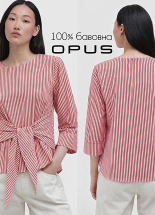 Opus женская хлопковая блуза в полоску с завязками