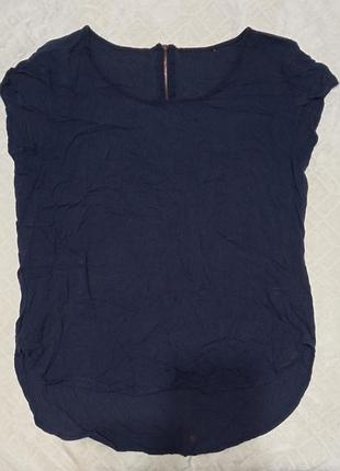 Синяя кофта, футболка на молнии