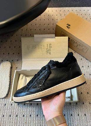 Чорні шкіряні golden goose овчина 3