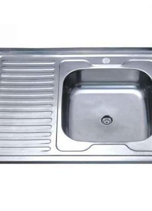 Мийка накладна 800х600х180мм z8060r-08-180e (satin) тм zerix