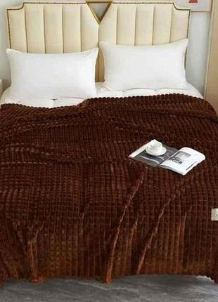 Плед 150*200 микрофибра арт.006-38 коричневый тм colorfulhome