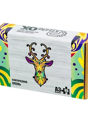 Фигурный деревянный пазл "благородный олень" puza3-00730, 95 деталей