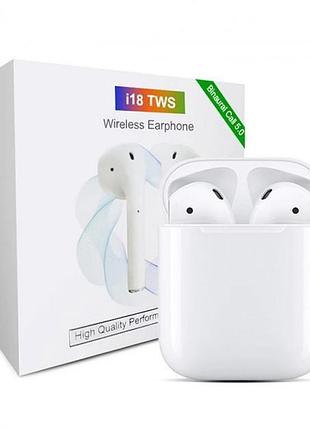 Навушники бездротові блютуз tws i18 touch 5.0 mq-95
