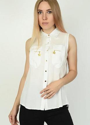 Блуза белая шифоновая на девочку 140-176