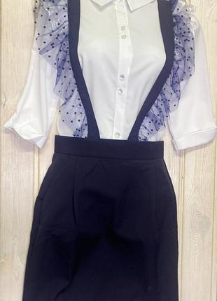 Юбка школьная на шлейках 140-176 146