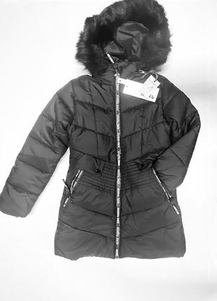 Пальто-пуховик з хутром 134-170 зростання 8-16 років 164