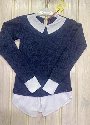 Кофта обманка на девочку 122-152 128