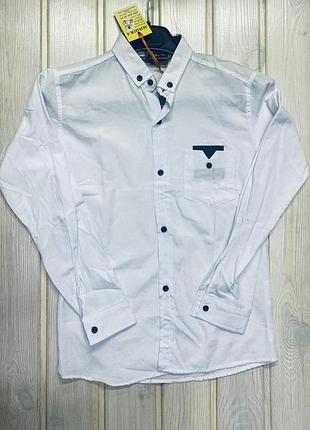 Біла сорочка-трансформер на хлопчика 122-146 зріст 128