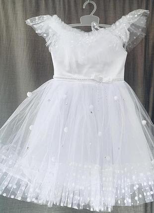 Платье нарядное белое 92-122 рост 2-6 лет 116
