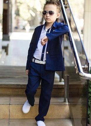 Костюм тройка с рубашкой польша синий 116-170 см 152