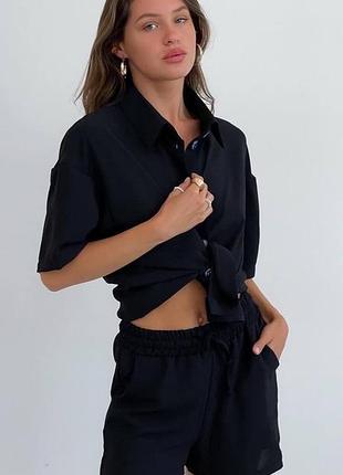 Костюм рубашка шорти на дівчинку підлітка 146-176р 158