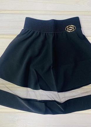 Юбка черная с сеткой на девочку 110-158 размер 152-158