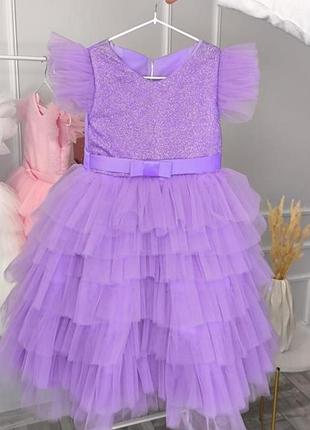 Пышное элегантное платье на девочку 4-7 лет 104-128 рост
