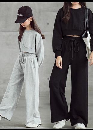 Спортивний костюм із топом 122-140 розмір чорний