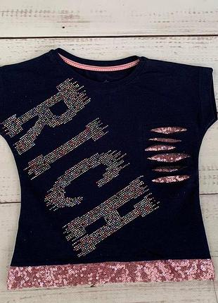 Нарядная футболка со стразами 92-122р турция 104
