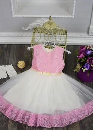 Нарядное платье с кружевом на девочку 2-6 лет 92-122р № 94 110
