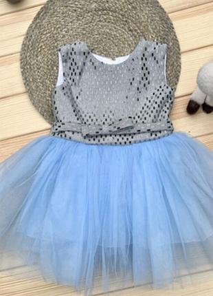 Милое пышное платьена девочку 1-2 года 80-98 рост 80