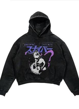 Худи серая с принтом толстовка для подростка мальчика размер 170 см