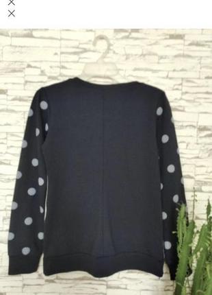 Джемпер s сірий з синім у горох з якісного трикотажу жіночий 2