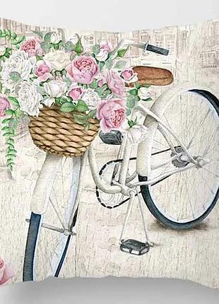 Подушка бамбуковая 50×50 с велюровой наволочкой и принтом 2820025648