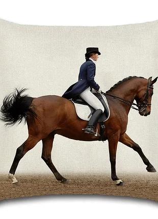 Подушка бамбукова 50×50 з велюровою наволочкою та принтом 2820027032