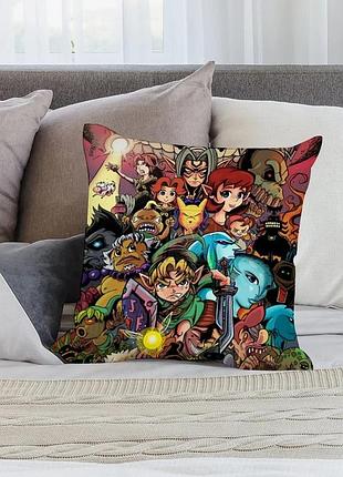 Подушка бамбукова 50×50 з велюровою наволочкою та принтом 2820027202