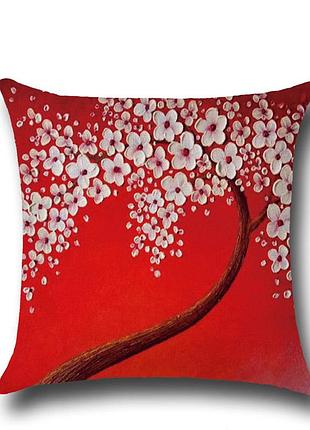 Подушка бамбуковая 50×50 с велюровой наволочкой и принтом 2820025170