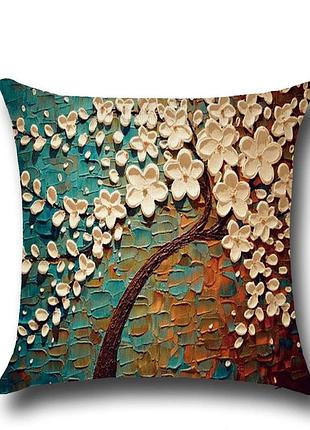Подушка бамбукова 50×50 з велюровою наволочкою та принтом 2820025195