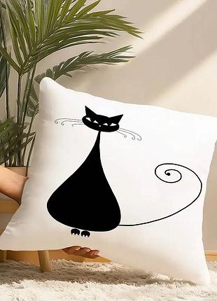 Подушка бамбуковая 50×50 с велюровой наволочкой и принтом 2820025716