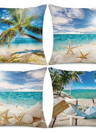 Подушка бамбуковая 50×50 с велюровой наволочкой и принтом 2820025602