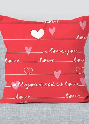 Подушка бамбукова 50×50 з велюровою наволочкою та принтом 2820025778