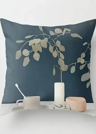 Подушка бамбукова 50×50 з велюровою наволочкою та принтом 2820028290