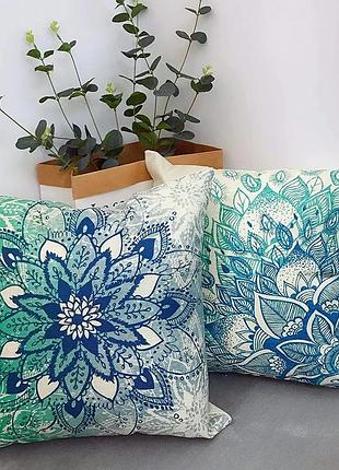 Подушка бамбукова 50×50 з велюровою наволочкою та принтом 2820027705