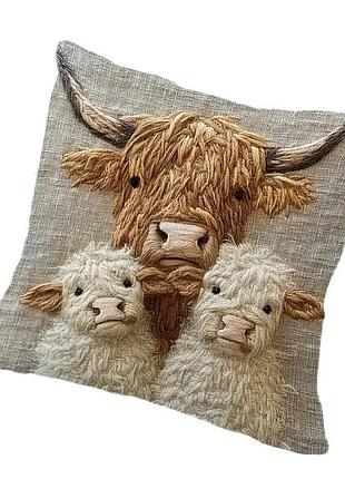 Подушка бамбукова 50×50 з велюровою наволочкою та принтом 2820029254