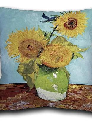 Подушка бамбукова 50×50 з велюровою наволочкою та принтом 2820028224