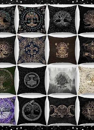 Подушка бамбукова 50×50 з велюровою наволочкою та принтом 2820028234