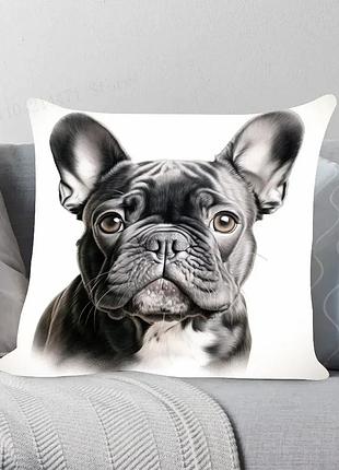 Подушка бамбукова 50×50 з велюровою наволочкою та принтом 2820027212