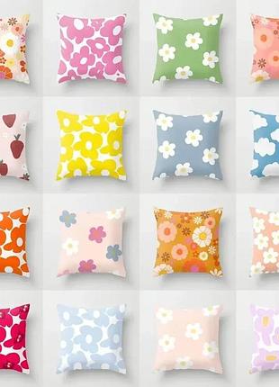 Подушка бамбукова 50×50 з велюровою наволочкою та принтом 2820027205