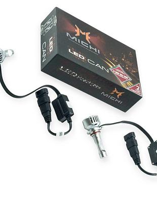 Автолампа led hb3, hb4 12v-24v michi can 5500k 5300l з обманкою радіатор з вентилятором