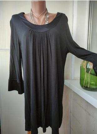 Сукня міні чорна натуральна віскоза 💯, великий розмір, можливо для вагітних, туніка під легенси