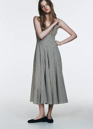 Платье миди в клетку виши