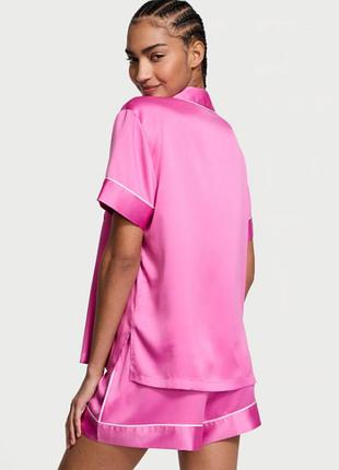 Victorias secret летняя пижама шорты и рубашка curto angel pink short pajama 3