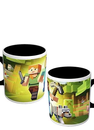 Чашка цветная стив и алекс из компьютерной игры майнкрафт love&gifts